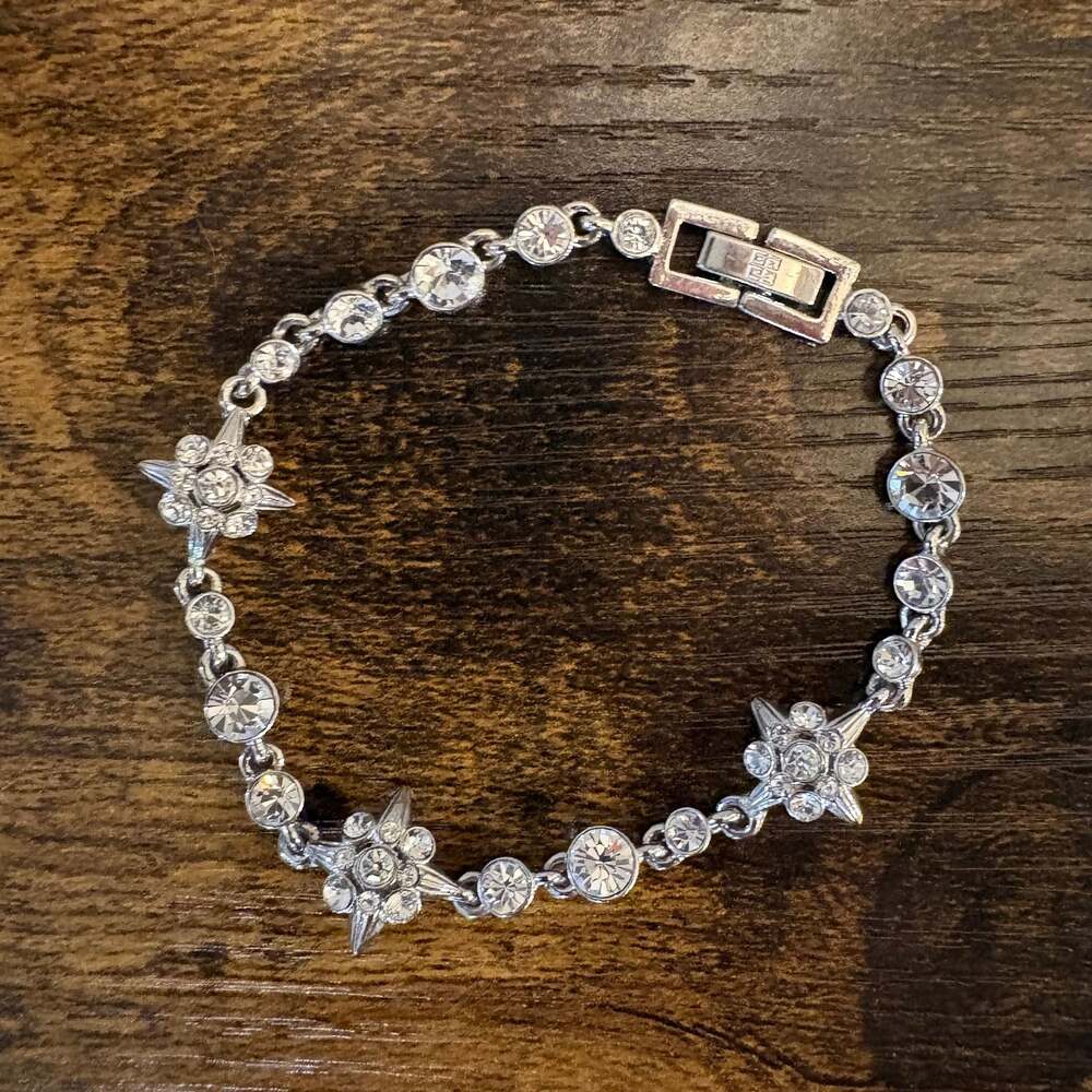 Givenchy Signed Vintage Rhinestone Tennis Bracelet Bridal Formal